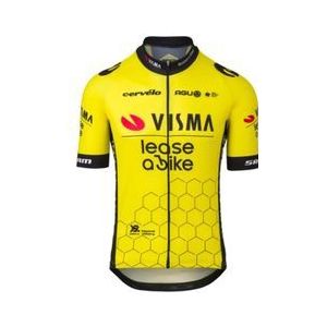 team visma lease 2025 jersey met korte mouwen geel