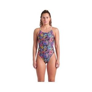 dameszwempak arena vivid repeat lace plus back grijs multicolour