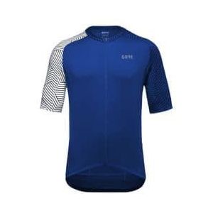 gore c5 korte mouw jersey blauw  wit