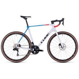 cube cross race c 62 slx cyclocross fiets shimano 105 di2 12s 700 mm teamline grijs blauw rood 2023