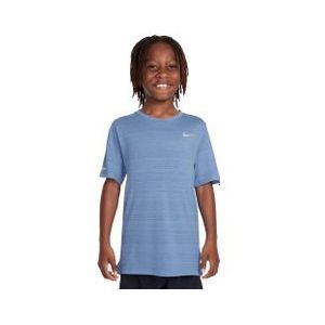 nike dri fit miler jersey met korte mouwen blauw jongen