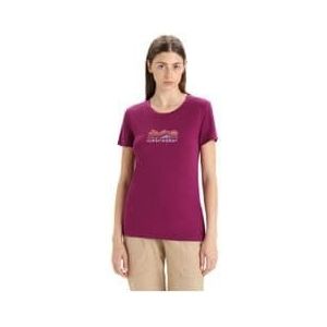 icebreaker tech lite ii mountain geology women s short sleeve merino t shirt purple