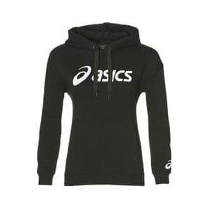 asics women s big logo hoodie black