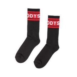 odyssey futura stripes sokken zwart  rood