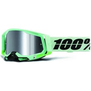 100  racecraft 2 palomar green goggle  mirror silver lens