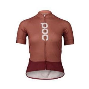 poc essential road logo women s short sleeve jersey brown red