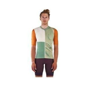 santini sand short sleeve jersey orange green