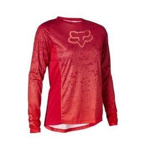 fox defend lunar women s long sleeve jersey red punch