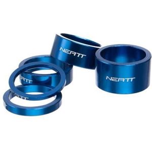 neatt aluminium headset spacers  x5  blauw