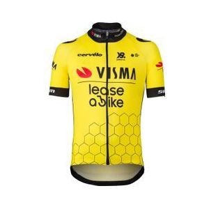 team visma lease a bike 25 zwart geel agu jersey met korte mouwen