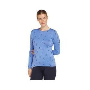 icebreaker merino 200 oasis snow day blue dames baselayer