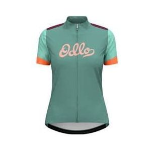 odlo heritage essentials women s short sleeve jersey green multi