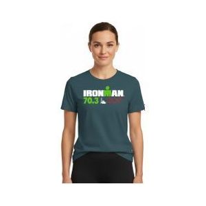 dames ironman 70 3 portugal cascais turquoise blauw korte mouw t shirt