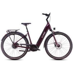cube supreme hybrid deluxe pro 625 easy entry elektrische stadsfiets enviolo city belt 625 wh 700 mm amarone red 2025