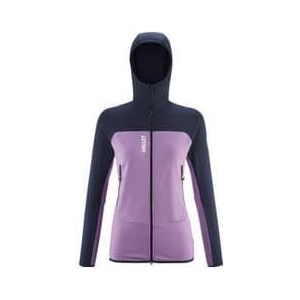 fusion grid hooded fleece purple