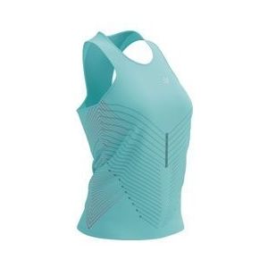 compressport performance singlet w tank top aqua blue