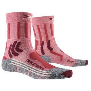 x socks trek x linen damessokken rood grijs