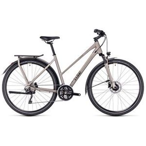 cube kathmandu pro trapeze trekkingfiets shimano deore xt 10s 700 mm flash stone beige grijs 2023