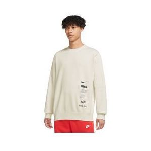 nike club fleece plus long sleeve top white