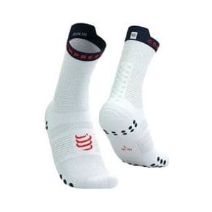 compressport pro racing socks v4 0 run high white blue