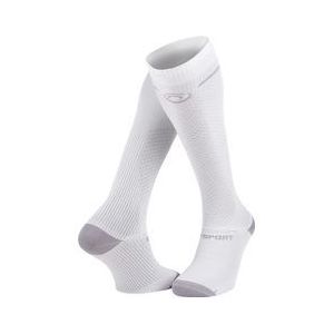 Light Run Compression - Wit Grijs - Compressiekousen - Ademend Mesh