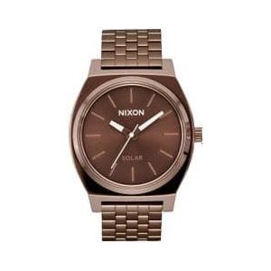 nixon time teller solar chocolade cappuccino bruin unisex horloge