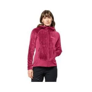 jack wolfskin women s rotwand hooded fz fleece pink