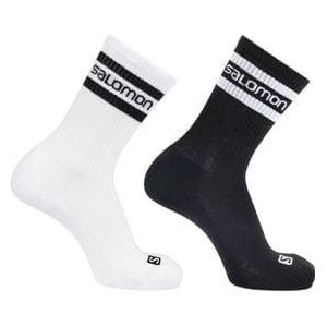 salomon 365 crew 2 pair socks white  black unisex