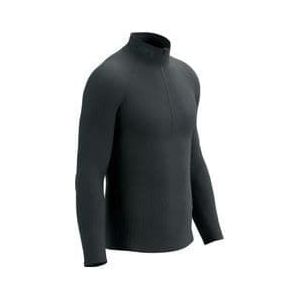 compressport 3d thermo half zip ls top sweatshirt zwart