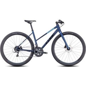 cube nulane trapeze fitnessfiets shimano claris 8s 700 mm velvet blue 2023