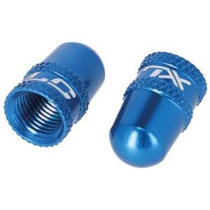 paar xlc pu x16 schrader valve plugs blauw