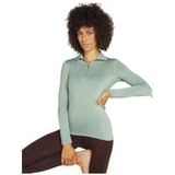 icebreaker women s 1 2 zip merino 260 tech green baselayer