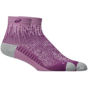 asics performance run quarter socks pink purple
