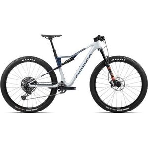 orbea oiz m21 volledig geveerde mtb sram gx eagle 12s 29  zilver grijs blauw carbon blik 2024