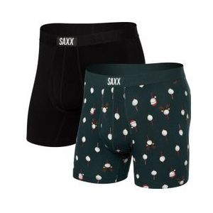 set van 2 saxx ultra super soft boxershorts zwart groen