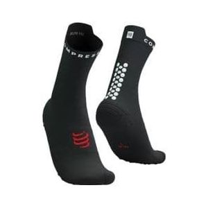 compressport pro racing socks v4 0 run high zwart wit rood