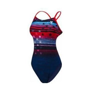 tyr liberty cutoutfit one piece swimsuit blue  red