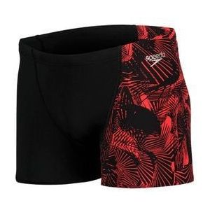 speedo allover v cut aquashort boxer zwempak zwart rood