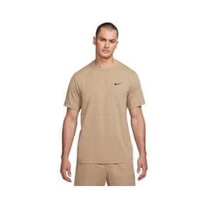 heren nike dri fit uv hyverse beige short sleeve jersey