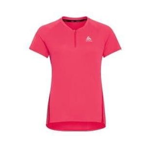 odlo axalp trail women s 1 2 zip short sleeve jersey pink