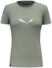 salewa vrouwen t shirt met korte mouwen solidlogo groen