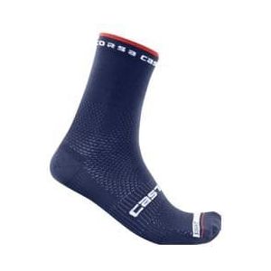 castelli rosso corsa pro 15 unisex sokken blauw wit