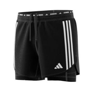 adidas own the run 2 in 1 shorts zwart heren