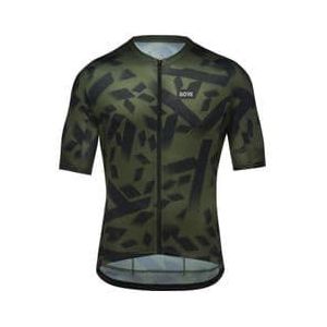 gore wear spirit signal camo short sleeve jersey black green