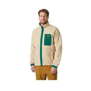 heren helly hansen panorama pile snap fleec jas beige