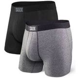 saxx vibe boxers 2 pack black grey