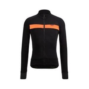 santini adapt wool long sleeve jersey zwart oranje