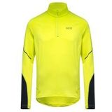 gore wear m mid zip long sleeve jersey fluorescent yellow black