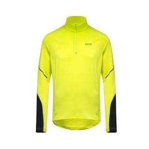 gore wear m mid zip long sleeve jersey fluorescent yellow black