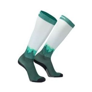 nathan speed knee high printed compression socks white green